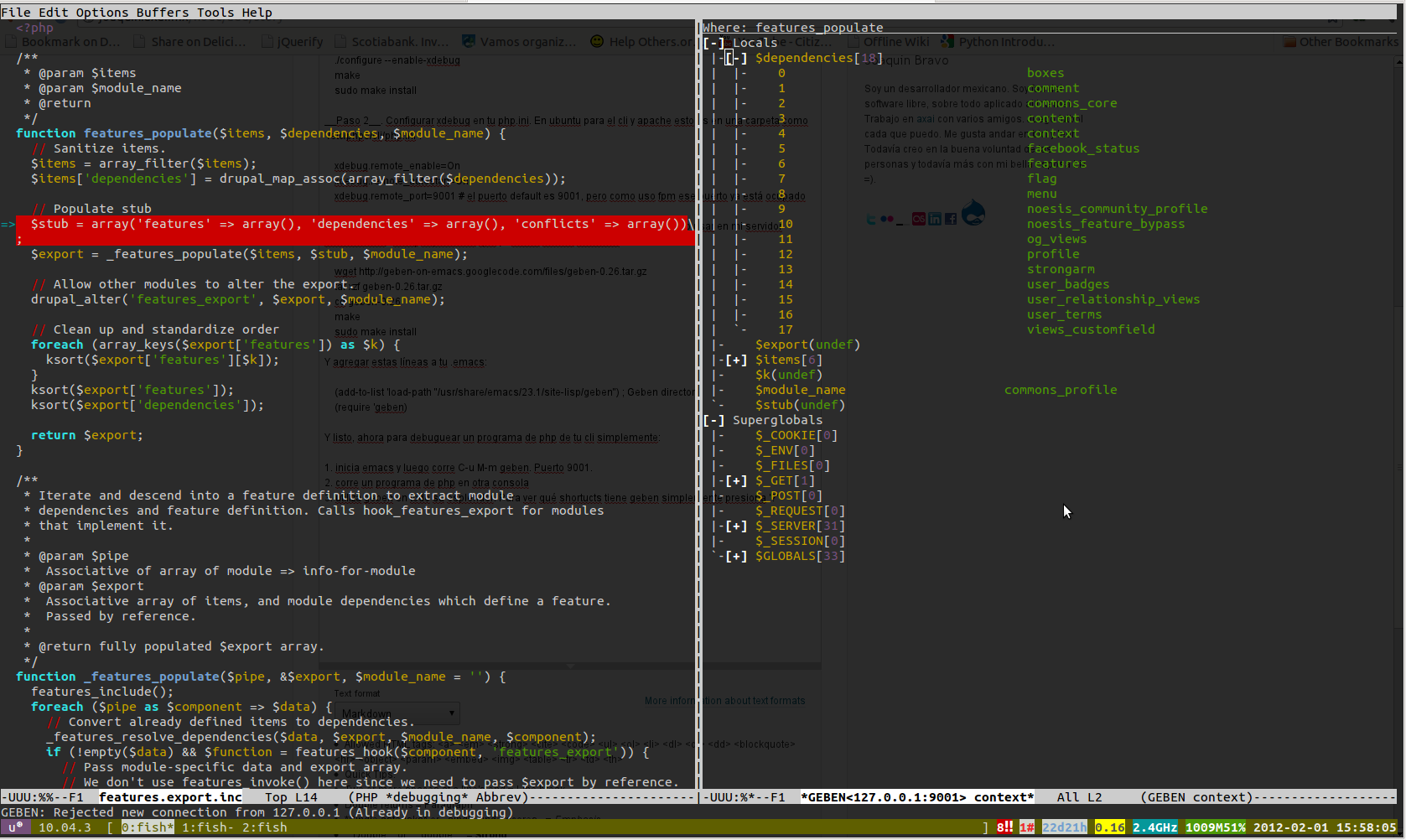 Geben and Emacs